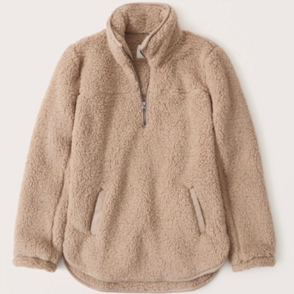 Abercrombie & Fitch Brown Sherpa Pullover (Size Medium)